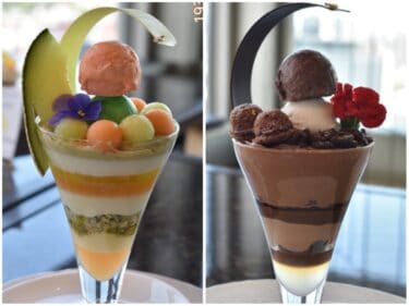 【ストリングスホテル東京インターコンチネンタル】一度は食べたい！美しすぎるパフェ　甘くみずみずしい鮮やかなメロンパフェと希少なエクアドル産チョコレートパフェ　