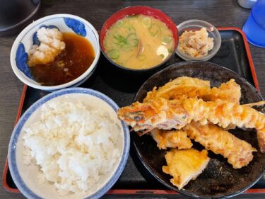 【大阪・なんば　ランチ】「天ぷら大吉」店内はまるで浜辺！プリッと大海老天ぷらのボリュームセット